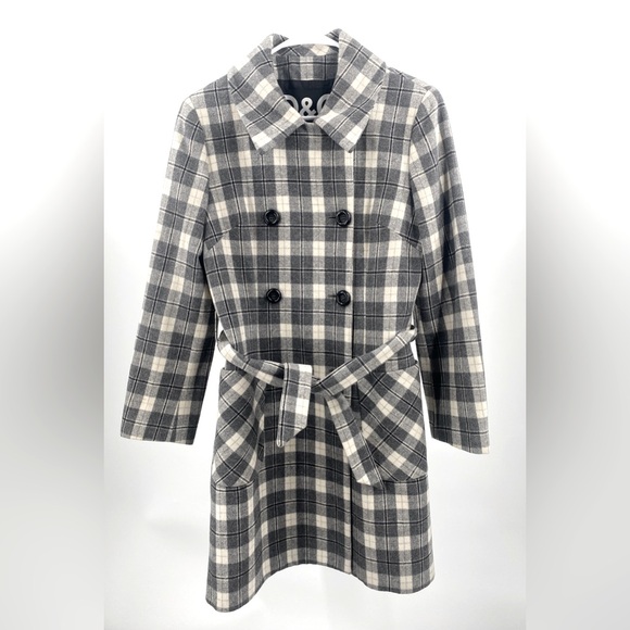 D‎ & G Dolce & Gabbana vintage wool blend women’s belted pea coat, size 28/42